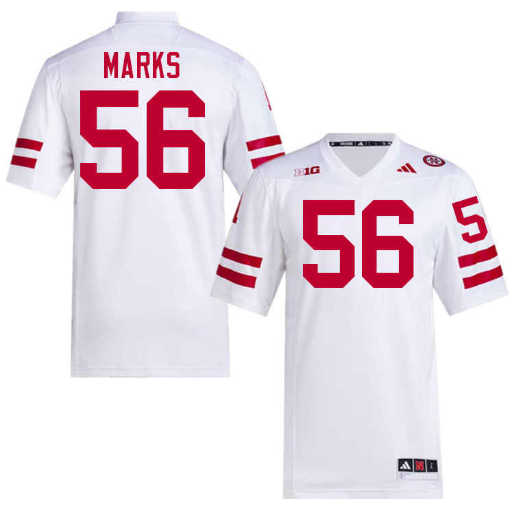 Nebraska Cornhuskers #56 JuJu Marks College Football Jerseys Stitched-White Nebraska Cornhuskers #56 JuJu Marks College Football Jerseys Stitched-White